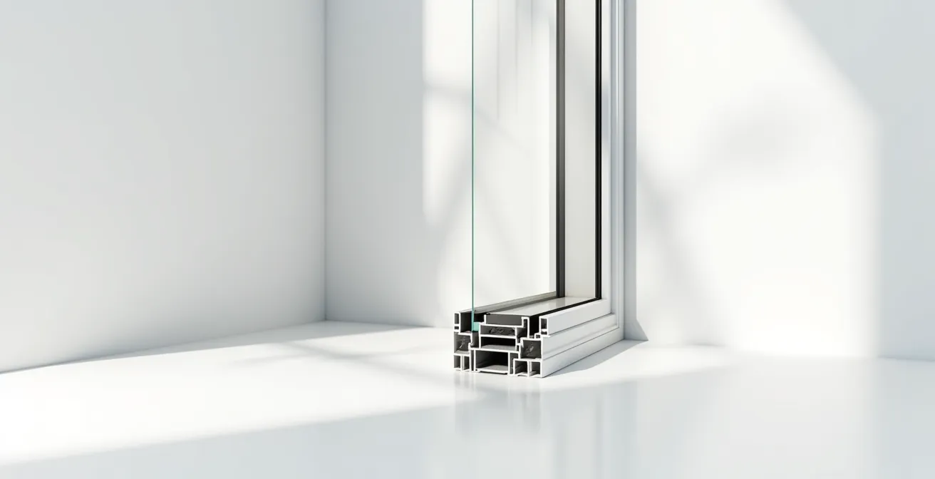 Vue architecturale d'un système de rupture de pont thermique